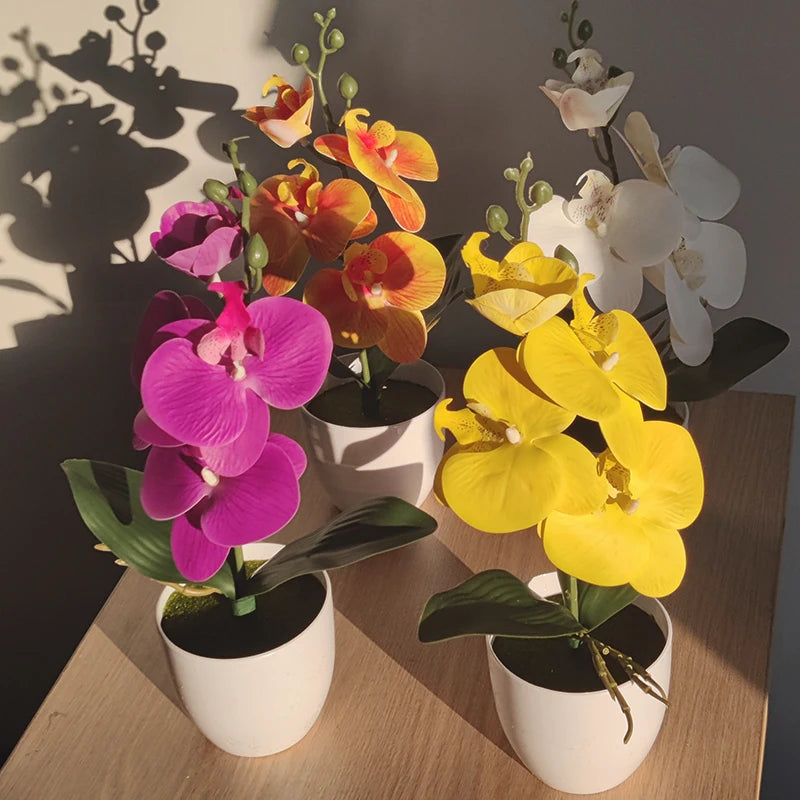 orchidée papillon artificielle fleur moderne vase blanc intérieur décoration maison occasion fête