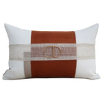 housse coussin carré orange motif géométrique moderne adhésif décoration intérieur