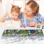 toile d'art abstraite peinture impressionniste cadre pinceaux peintures couleurs variées moderne chambre