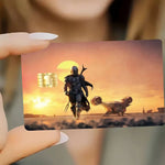 autocollants carte bancaire star wars images films vert beige noir orange bleu blanc adhésifs
