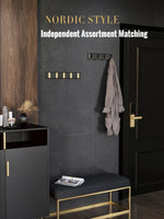porte sacs vêtements moderne noir doré vis fixés élégants accessoires rangement mur pliant