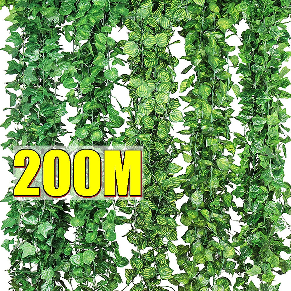 guirlande artificielle feuilles vertes vigne moderne décoration extérieure maison mariage anniversaire festive