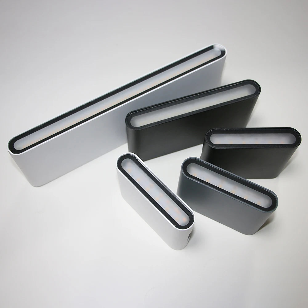 appliques murales led modernes extérieures aluminium blanc noir gris