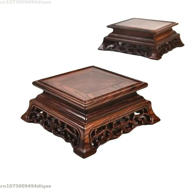 support plante bois gravures décoratives traditionnel meuble rétro vase fleur pot rangement sculpture trưng