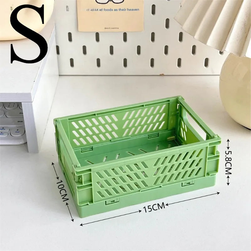 paniers rangement pliables moderne rose bleu beige vert cosmétiques papeterie étudiant