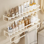 étagère murale blanche moderne adhésive étages rangement salle bain produits cosmétiques 30cm 40cm