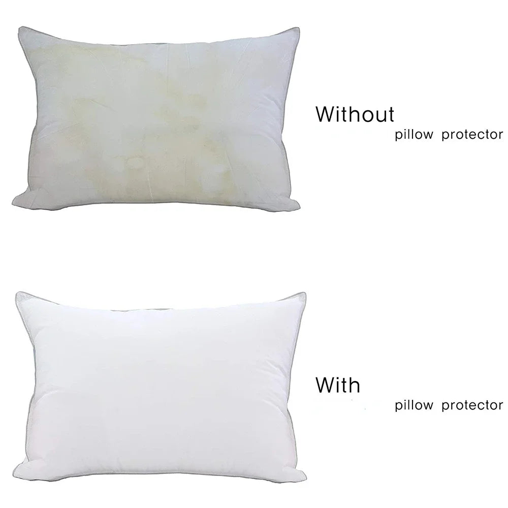 protège oreiller blanc imprimé bleu moderne 50x70cm imperméable non toxique respectueux environnement