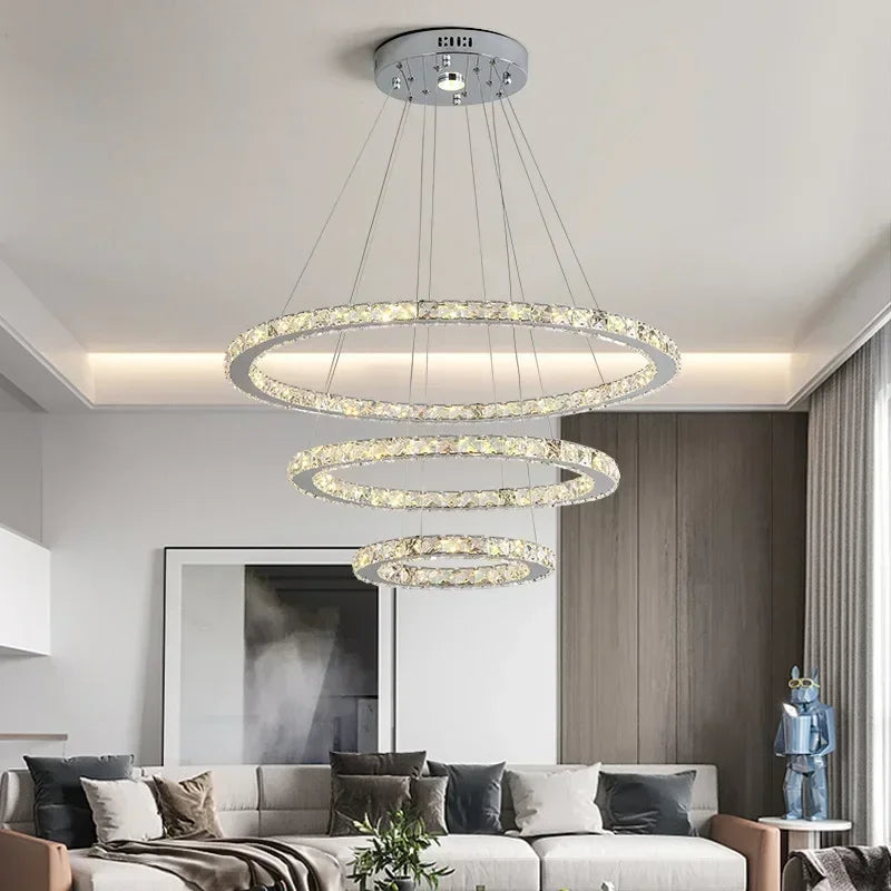 suspension lumineuse moderne acier inoxydable blanc noir strass brillant 2000 82000 lumens 90 260v