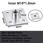 plaque fixation industrielle moderne noir argenté plate lisse m10 m8 m6