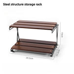 étagère pliable bois brun clair moderne trois niveaux clips fixation multifonctionnelle campingintérieur