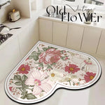 tapis cuisine acrylique antidérapant fleurs motifs floraux vintage beige vert rose blanc