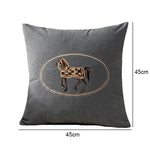 coussin jaune motif cheval moderne taie d'oreiller polyester coton respectueux environnement zipper 45cm 45cm