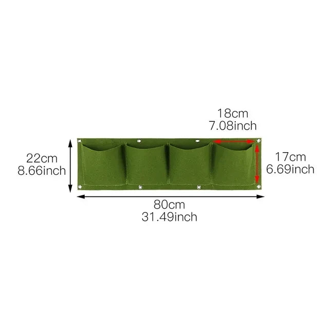 sac plantes muraux 18 poches feutre non tissé vert pratique moderne anneaux métalliquesextérieur