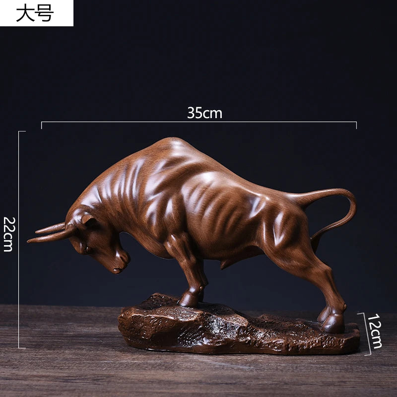 statuette taureau doré réaliste décoration maison occasionnellement cadeau anniversaire noël mariage
