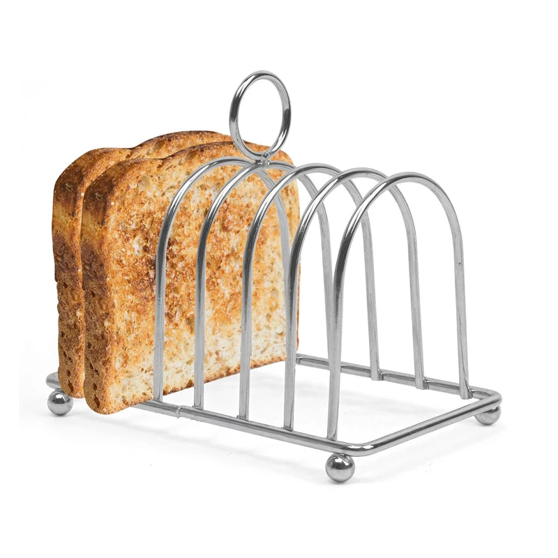 organisateur tranches pain argenté réfrigérateur toast holder slicer rangement rétro utilitaire pieds billes