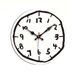 horloge murale numérique 30cm dessins animés minimaliste couleur noire blanche rouge