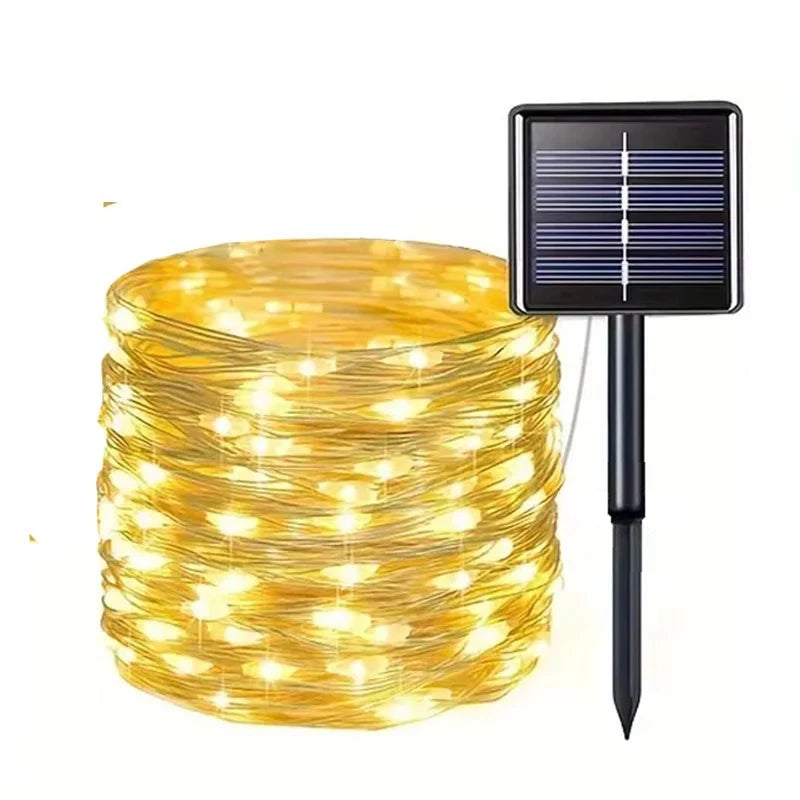 guirlandes solaires led flexibles modes decoration exterieure arbres jardin patio plantes