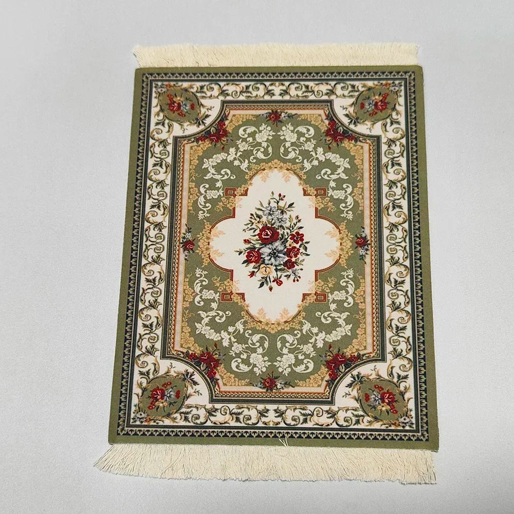tapis souris motif fleurs persan classique caoutchouc antidérapant informatique bleu