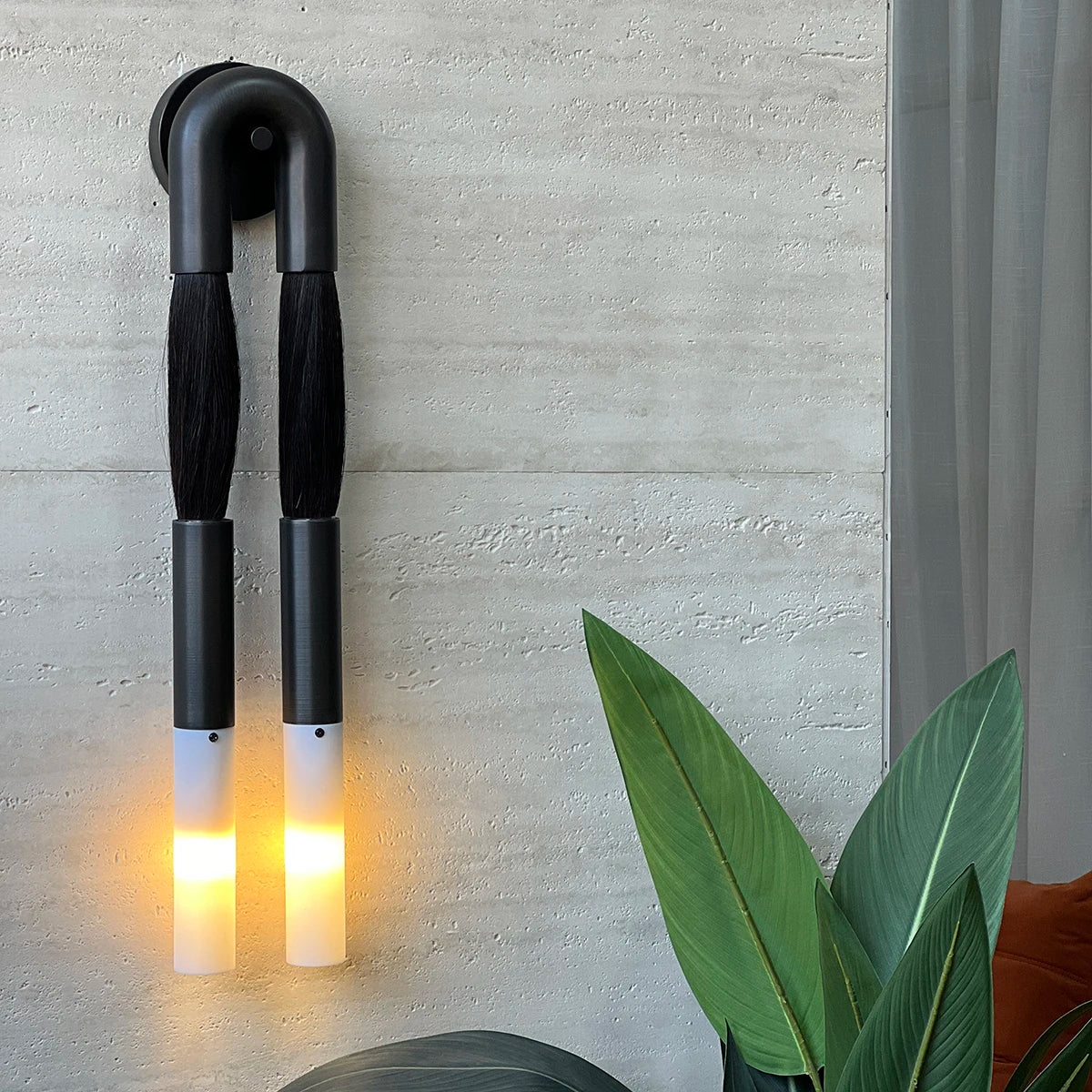 lampe suspension moderne verre bois structure métal noir salon chambre