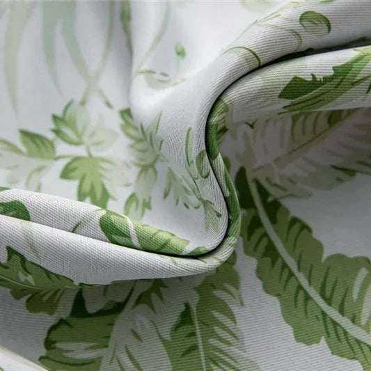 rideau occultant moderne blanc vert motif floral feuilles fenêtre salon chambre maison