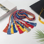 cordon remise diplôme pompon boucle ruban rayé toge graduation