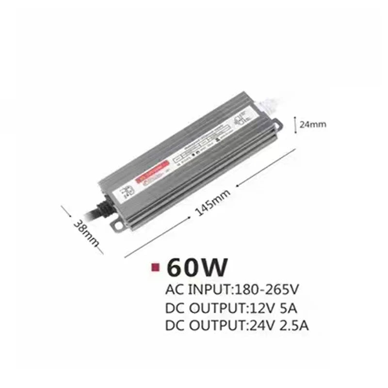 transformateur électrique ip67 étanche ac 220v led driver toroidal noir industrielle 12v 24v 100w