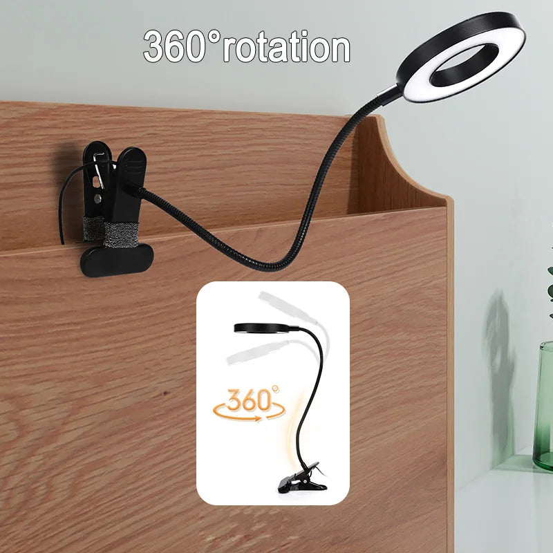 lampe pince noir led flexible ajustable contemporaine eye protection minimaliste