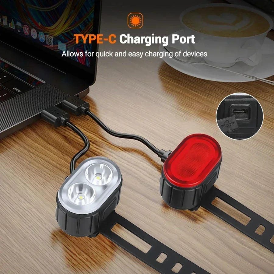 lampe vélo rechargeable usb clip noir rouge moderne étanche sécurité extérieur