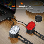 lampe vélo rechargeable usb clip noir rouge moderne étanche sécurité extérieur
