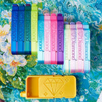 plateau broderie diamant moderne bleu violet rose jaune vert multicolore texture lisse geometrique pratique