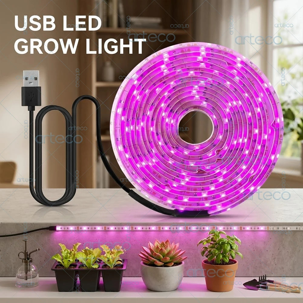 ruban led croissance violet moderne 5v usb 2835 chip abs ip20 ip65