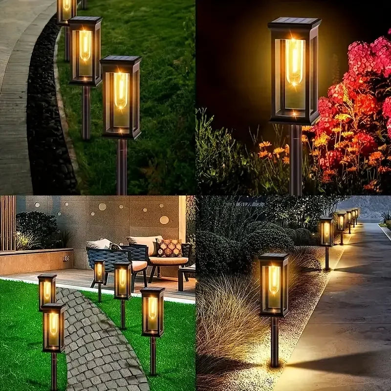 lumière solaire jardin extérieure moderne ip65 led abs noire transparente autoinstallation piquet 55v 2492000lm