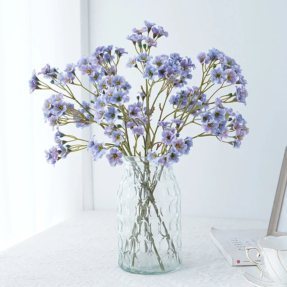 bouquet fleurs artificielles violet beige rose simple moderne minimaliste decoration intérieure anniversaire baby shower