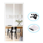 rideau anti moustiques porte noir blanc clips transparent double fil polyester