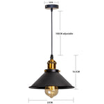 lampe suspendue industrielle noir doré ajustable salon chambre éclairage rétro vintage métal opacité