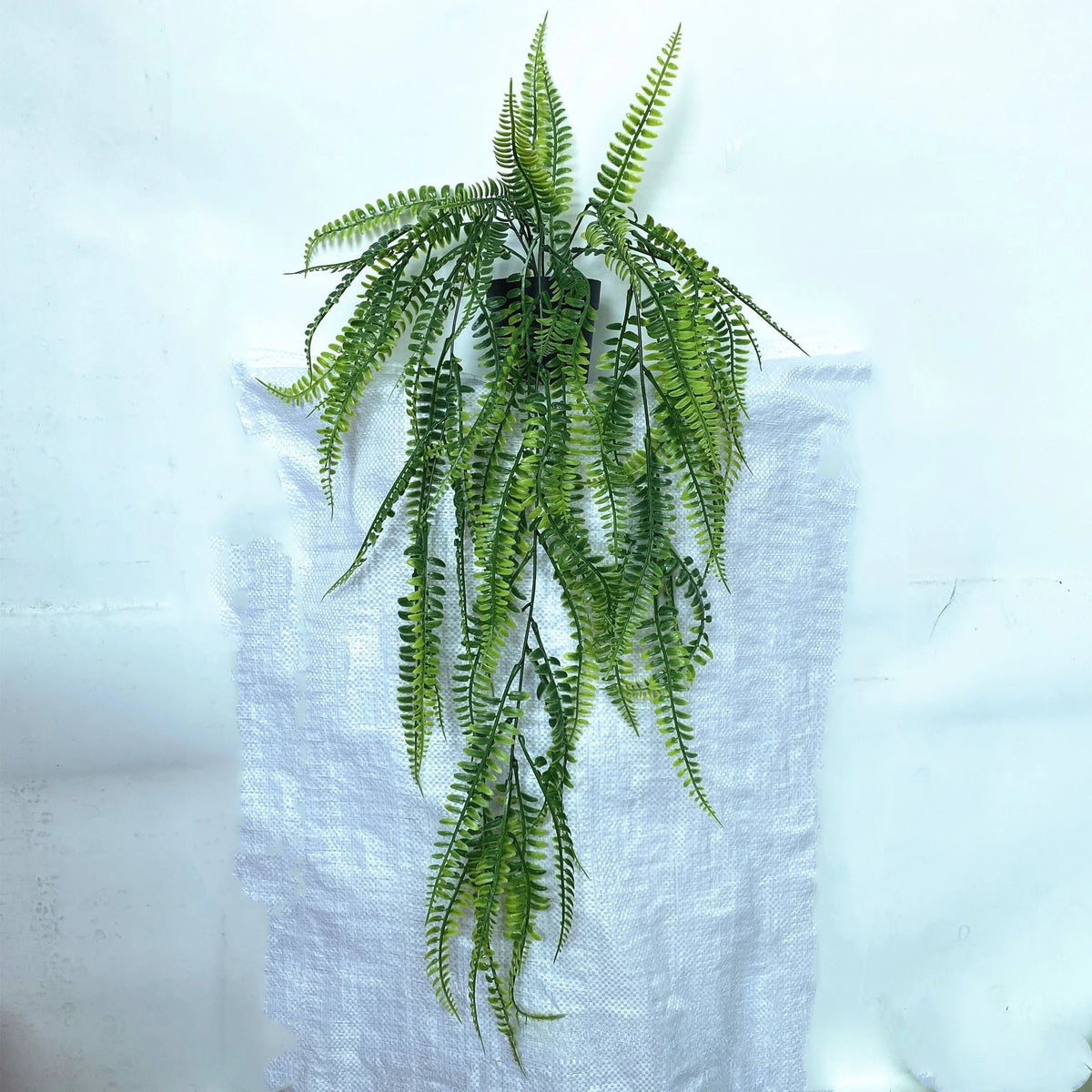 décoration intérieure plante suspendue artificielle feuilles vertes moderne minimaliste pot noir