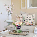 taies d'oreiller 18x18 fleurs vintage beige clair motif floral coussins deco printemps farmhouse throw