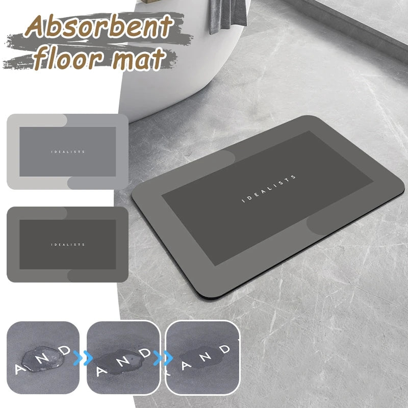 tapis bain antidérapant gris blanc moderne minimaliste pores texture antidérapant pantoufles brosse