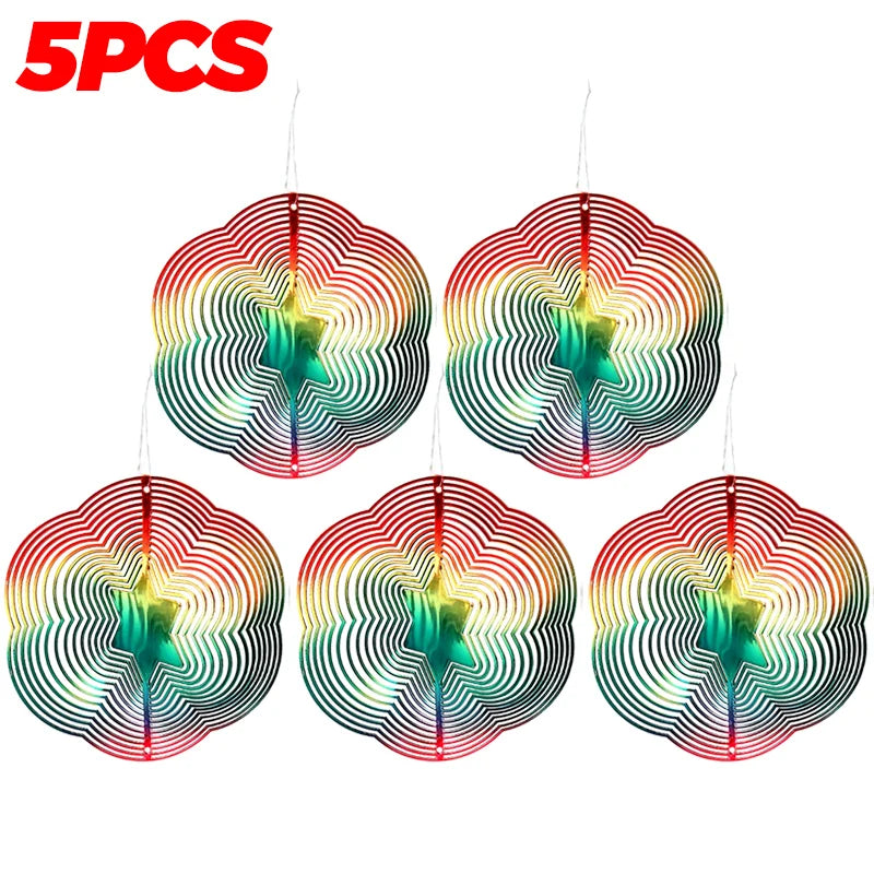 spirales decoratives anti oiseaux multicolore moderne artistique fil suspension jardin decoextérieur reflet