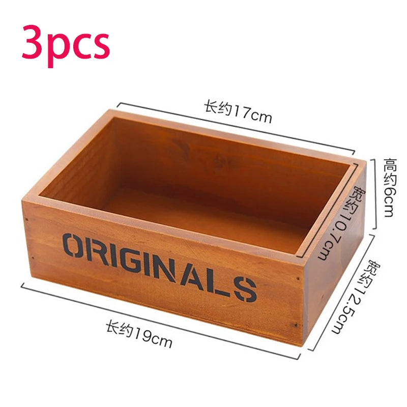 bacs fleurs bois vintage rectangulaires gravures artificielles marron clair
