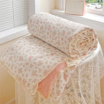 couette d'été imprimée floral vintage polyestère douce maison laver machine