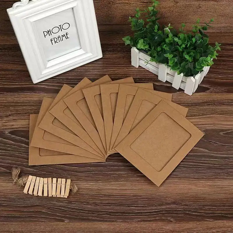 cadres photo marron clair classiques clips opaques suspension bricolage anniversaire mariage valentin festive