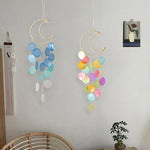 mobile mural boho couleurs vives cercles translucides crochet métallique chambre décoration suspendue