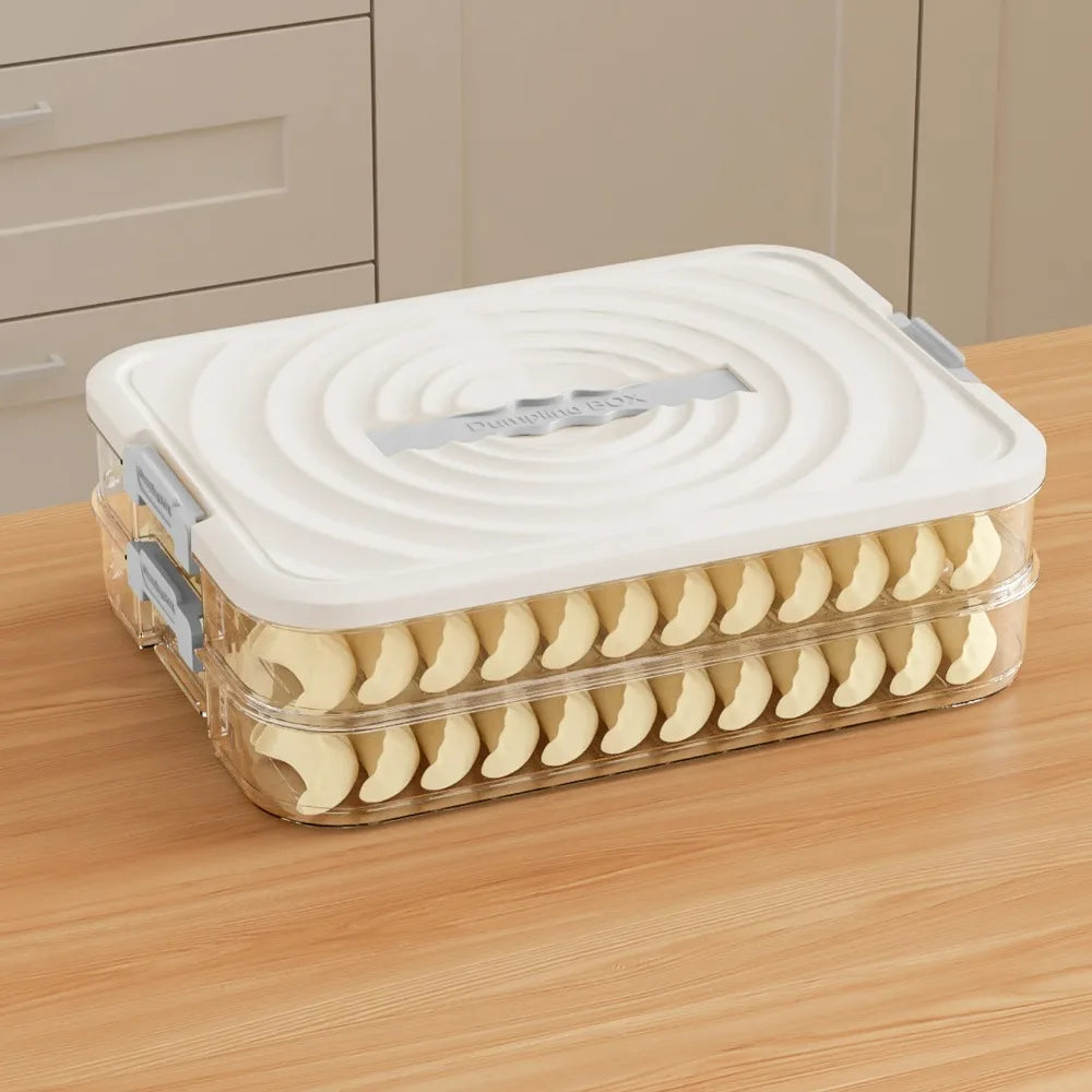 boîte rangement transparente réutilisable qualité alimentaire plastique moderne pratique poignées couvercle blanc beige