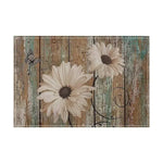 tapis table lin fleurs motifs géométriques rustique naturel 45x30cmversible écologique
