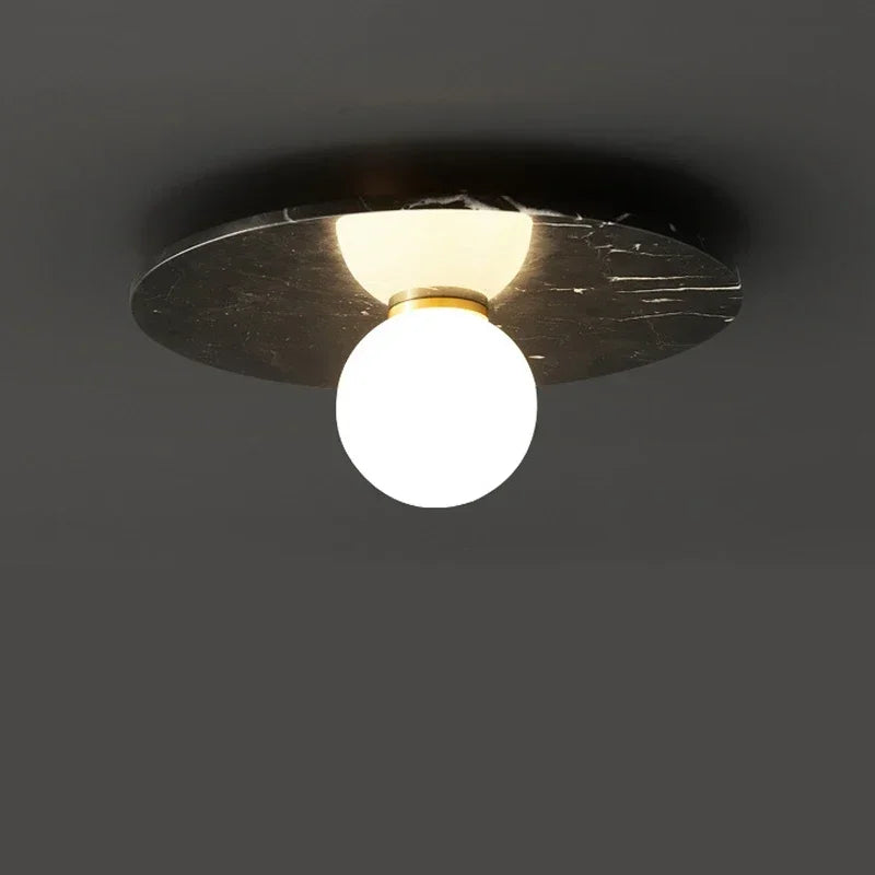 plafonnier moderne marbre blanc vert doré lampe salon chambre décoration intérieur