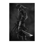 toile d'art samouraï noir blanc contemporain clips décoration intérieure affiche photo murale sans cadre