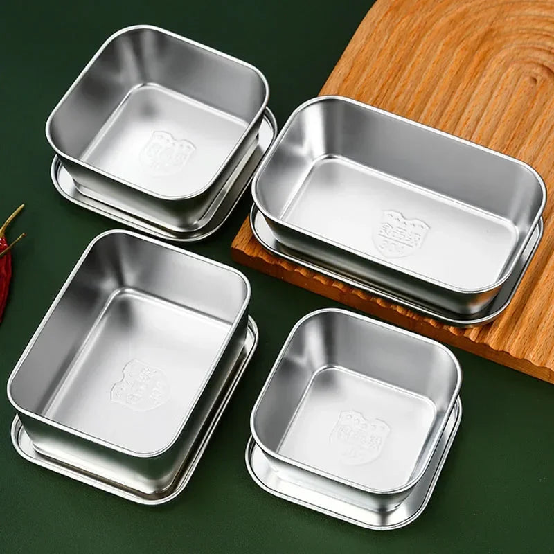 boîtes repas argentées modernes acier inoxydable couvercle rangement cuisine respectueuses environnement