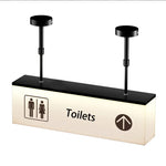 panneau indicateur lumineux led moderne toilets pictogrammes grunge beige noir minimaliste