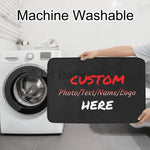 tapis toilette personnalisable photo texte noir moderne salle bain respectueux environnement trois pièces